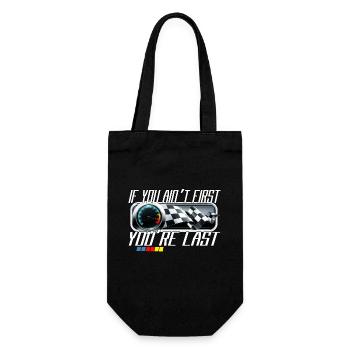 Wenn du nicht erster bist, bist du letzter racing - Geschenkbeutel für Flaschen - Schwarz - Vorne