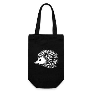 Igel - Geschenkbeutel für Flaschen - Schwarz - Vorne