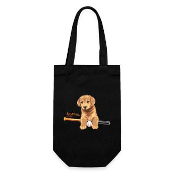 Drôle d’amateur de baseball de chiot golden retriever - Sac à bouteille - noir - Devant