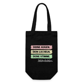 Deine Augen, dein lächeln, deine Stimme, ich kotze - Geschenkbeutel für Flaschen - Schwarz - Vorne