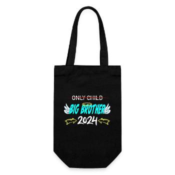 Einzelkind - großer Bruder 2024 Baby - Geschenkbeutel für Flaschen - Schwarz - Vorne