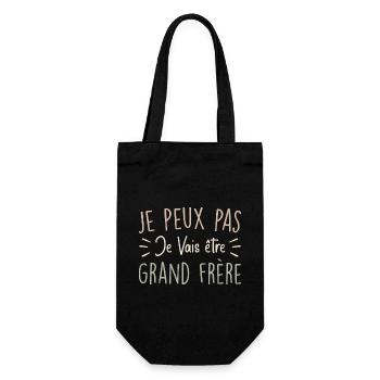 Ich kann nicht, ich werde ein großer Bruder sein - Geschenkbeutel für Flaschen - Schwarz - Vorne