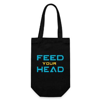 Feed your head - füttere Deinen Kopf - Gift Bag for Bottles - black - Front
