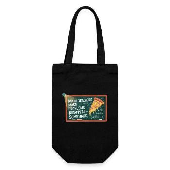Funny Math Teacher Design Pizza & Problem Solving - Gift Bag for Bottles - black - Front