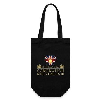 British King Coronation Charles England Flag - Gift Bag for Bottles - black - Front