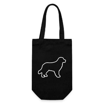 Golden Retriever - weiße Kontur - Geschenkbeutel für Flaschen - Schwarz - Vorne