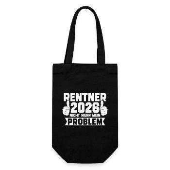 Rentner 2026 Nicht mehr mein Problem - Geschenkbeutel für Flaschen - Schwarz - Vorne