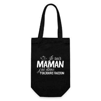 Une maman a toujours raison ! - Sac à bouteille - noir - Devant