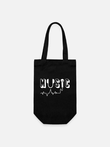 Music Addict - Geschenkbeutel für Flaschen - Schwarz