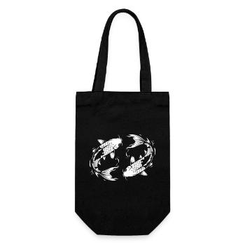Koi Fish Carp - Gift Bag for Bottles - black - Front