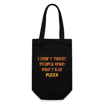 In Pizza, der wir vertrauen - Geschenkbeutel für Flaschen - Schwarz - Vorne