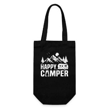 Happy camper camping t-shirt camp caravan - Sac à bouteille - noir - Devant