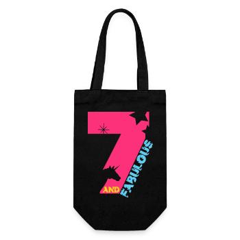 7 AND FABULOUS EINHORN 7. GEBURTSTAG - Geschenkbeutel für Flaschen - Schwarz - Vorne