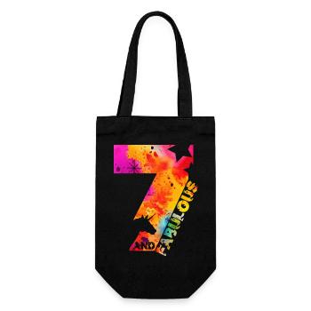 7. GEBURTSTAG EINHORN 7 AND FABULOUS - Geschenkbeutel für Flaschen - Schwarz - Vorne