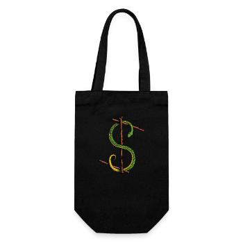 Rune Eihwaz mit Schlangenmotiv - Geschenkbeutel für Flaschen - Schwarz - Vorne