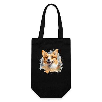 Corgi - Geschenkbeutel für Flaschen - Schwarz - Vorne