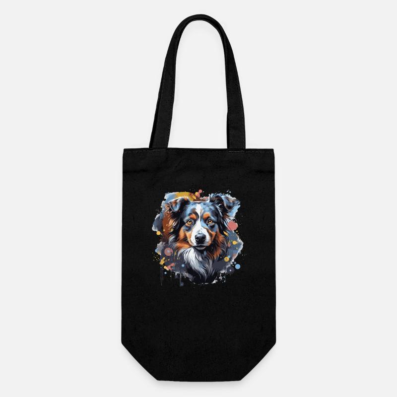 Australian Shepherd - Gift Bag for Bottles - black