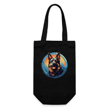 Deutscher Schäferhund - Geschenkbeutel für Flaschen - Schwarz - Vorne
