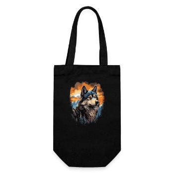 Alaskan Malamute Hund - Geschenkbeutel für Flaschen - Schwarz - Vorne
