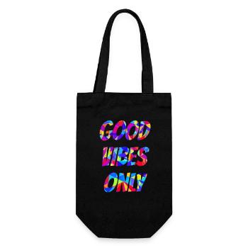 Embrace Good Vibes: Get Your Colorful Shirt Now! - Gift Bag for Bottles - black - Front