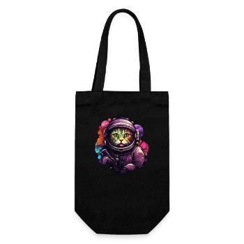 Astro Cat - Gift Bag for Bottles - black - Front