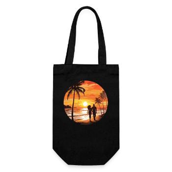 Beach Romantic Couple - Gift Bag for Bottles - black - Front