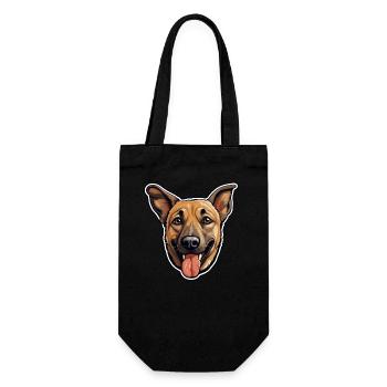 Malinois Dog Face - Living Woof - Gift Bag for Bottles - black - Front