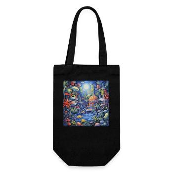 Aquarium - Geschenkbeutel für Flaschen - Schwarz - Vorne