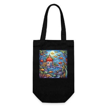 Aquarium - Geschenkbeutel für Flaschen - Schwarz - Vorne