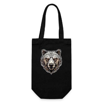 Grizzlybärengesicht - Wildwood Whisperer - Geschenkbeutel für Flaschen - Schwarz - Vorne