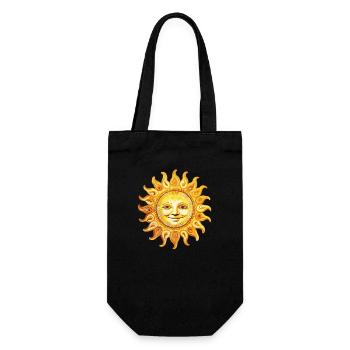 Sonne Lächelnd - Verspielte Ausstrahlung - Geschenkbeutel für Flaschen - Schwarz - Vorne