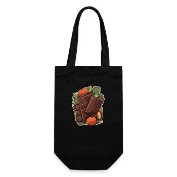 Schokolade - Minimalistischer Genuss - Geschenkbeutel für Flaschen - Schwarz - Vorne