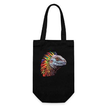 Kaleidoskopischer Reptil - Geschenkbeutel für Flaschen - Schwarz - Vorne