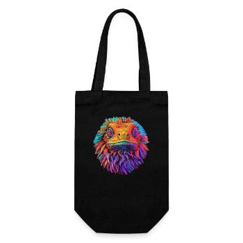 Bearded dragon Pogona reptile - Gift Bag for Bottles - black - Front