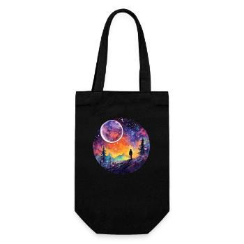 Erkundung Von Aquarellflächen - Himmlische - Geschenkbeutel für Flaschen - Schwarz - Vorne