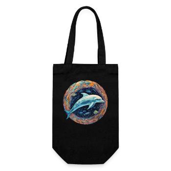Dolphin sky depth of light - Gift Bag for Bottles - black - Front