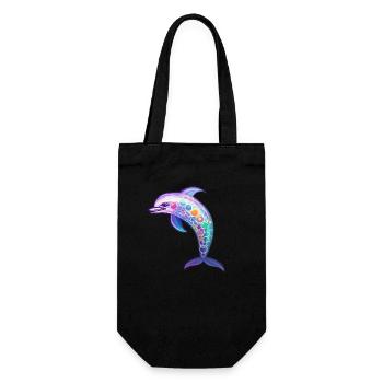Kawaii Dolphin - Fantastic Ocean Dreams - Gift Bag for Bottles - black - Front