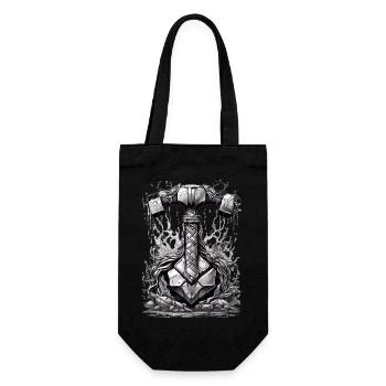 Thors Hammer - Geschenkbeutel für Flaschen - Schwarz - Vorne