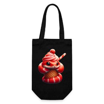 Cute Snake in Cone - Gift Bag for Bottles - black - Front
