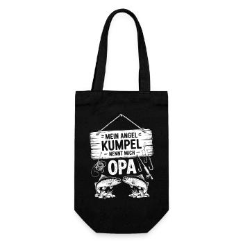 Opa und Enkel Angeln Angelbuddys - Geschenkbeutel für Flaschen - Schwarz - Vorne