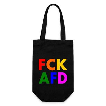 Fck afd - Geschenkbeutel für Flaschen - Schwarz - Vorne