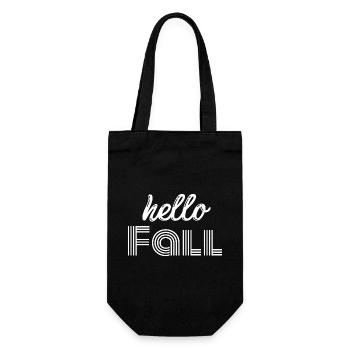 Hello Fall | Autumn Season Cute - Gift Bag for Bottles - black - Front