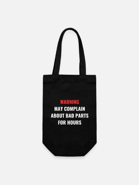 Warning Funny Mechanic Quote | Funny Car Mechanic - Gift Bag for Bottles - black