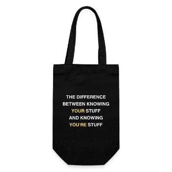 Funny English Teacher Punctuation Quote - Gift Bag for Bottles - black - Front