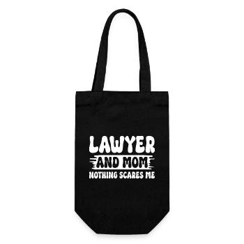 Lawyer and mom nothing scares me Mother lawyer - Gift Bag for Bottles - black - Front