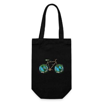 Planet Bike, Ästhetisches grünes Planet Earth Fahrrad - Geschenkbeutel für Flaschen - Schwarz - Vorne