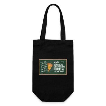 Funny Math Teacher Design Pizza & Problem Solving - Gift Bag for Bottles - black - Front