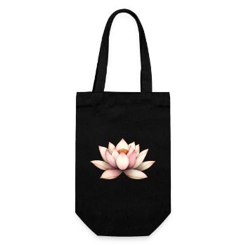 Lotusblüte - Geschenkbeutel für Flaschen - Schwarz - Vorne
