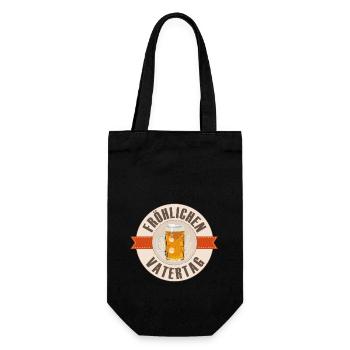 Fröhlichen Vatertag Label - Geschenkbeutel für Flaschen - Schwarz - Vorne
