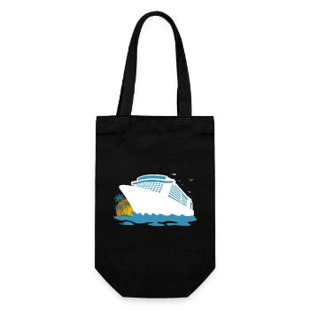 Cruise, Cruise Ship, Cruise - Gift Bag for Bottles - black - Front